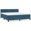 Image de vidaXL Lit boxspring avec matelas bleu foncé 180x200 cm velours