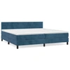 Image de vidaXL Lit boxspring avec matelas bleu foncé 200x200 cm velours