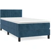 Image de vidaXL Lit boxspring avec matelas bleu foncé 80x200 cm velours