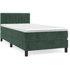 Image de vidaXL Lit boxspring avec matelas vert foncé 90x190 cm velours