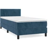 Image de vidaXL Lit boxspring avec matelas bleu foncé 90x190 cm velours