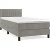 Image de vidaXL Lit boxspring avec matelas gris clair 100x200 cm velours