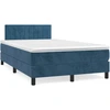 Image de vidaXL Lit boxspring avec matelas bleu foncé 120x200 cm velours