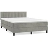 Image de vidaXL Lit boxspring avec matelas gris clair 140x190 cm velours