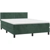 Image de vidaXL Lit boxspring avec matelas vert foncé 140x190 cm velours