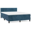 Image de vidaXL Lit boxspring avec matelas bleu foncé 140x190 cm velours
