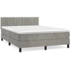Image de vidaXL Lit boxspring avec matelas gris clair 140x200 cm velours