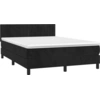 Image de vidaXL Lit boxspring avec matelas noir 140x200 cm velours
