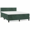 Image de vidaXL Lit boxspring avec matelas vert foncé 140x200 cm velours