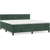 Image de vidaXL Lit boxspring avec matelas vert foncé 160x200 cm velours