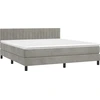 Image de vidaXL Lit boxspring avec matelas gris clair 180x200 cm velours