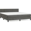 Image de vidaXL Lit boxspring avec matelas gris foncé 180x200 cm velours