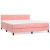 Image de vidaXL Lit boxspring avec matelas rose 180x200 cm velours