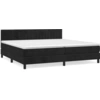 Image de vidaXL Lit boxspring avec matelas noir 200x200 cm velours