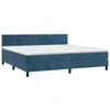 Image de vidaXL Lit boxspring avec matelas bleu foncé 200x200 cm velours