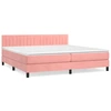 Image de vidaXL Lit boxspring avec matelas rose 200x200 cm velours