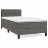 Image de vidaXL Lit boxspring avec matelas gris foncé 80x200 cm velours