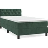 Image de vidaXL Lit boxspring avec matelas vert foncé 80x200 cm velours