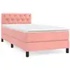 Image de vidaXL Lit boxspring avec matelas rose 80x200 cm velours