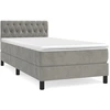 Image de vidaXL Lit boxspring avec matelas gris clair 90x190 cm velours