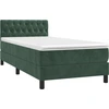 Image de vidaXL Lit boxspring avec matelas vert foncé 90x190 cm velours