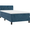 Image de vidaXL Lit boxspring avec matelas bleu foncé 90x190 cm velours