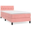 Image de vidaXL Lit boxspring avec matelas rose 90x200 cm velours