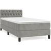 Image de vidaXL Lit boxspring avec matelas gris clair 100x200 cm velours