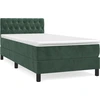 Image de vidaXL Lit boxspring avec matelas vert foncé 100x200 cm velours