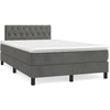 Image de vidaXL Lit boxspring avec matelas gris foncé 120x200 cm velours