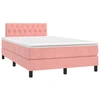 Image de vidaXL Lit boxspring avec matelas rose 120x200 cm velours