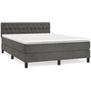 Image de vidaXL Lit boxspring avec matelas gris foncé 140x190 cm velours