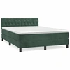 Image de vidaXL Lit boxspring avec matelas vert foncé 140x190 cm velours
