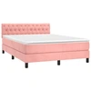 Image de vidaXL Lit boxspring avec matelas rose 140x190 cm velours