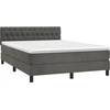 Image de vidaXL Lit boxspring avec matelas gris foncé 140x200 cm velours