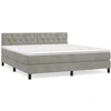 Image de vidaXL Lit boxspring avec matelas gris clair 160x200 cm velours