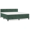 Image de vidaXL Lit boxspring avec matelas vert foncé 160x200 cm velours