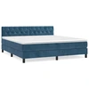 Image de vidaXL Lit boxspring avec matelas bleu foncé 160x200 cm velours