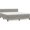 Image de vidaXL Lit boxspring avec matelas gris clair 180x200 cm velours