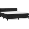 Image de vidaXL Lit boxspring avec matelas noir 180x200 cm velours
