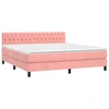 Image de vidaXL Lit boxspring avec matelas rose 180x200 cm velours