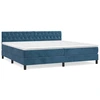 Image de vidaXL Lit boxspring avec matelas bleu foncé 200x200 cm velours