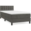 Image de vidaXL Lit boxspring avec matelas gris foncé 80x200 cm velours