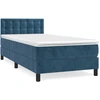 Image de vidaXL Lit boxspring avec matelas bleu foncé 80x200 cm velours