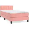 Image de vidaXL Lit boxspring avec matelas rose 80x200 cm velours