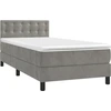 Image de vidaXL Lit boxspring avec matelas gris clair 90x200 cm velours