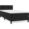 Image de vidaXL Lit boxspring avec matelas noir 90x200 cm velours