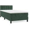 Image de vidaXL Lit boxspring avec matelas vert foncé 90x200 cm velours