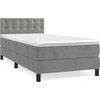 Image de vidaXL Lit boxspring avec matelas gris clair 100x200 cm velours