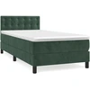 Image de vidaXL Lit boxspring avec matelas vert foncé 100x200 cm velours